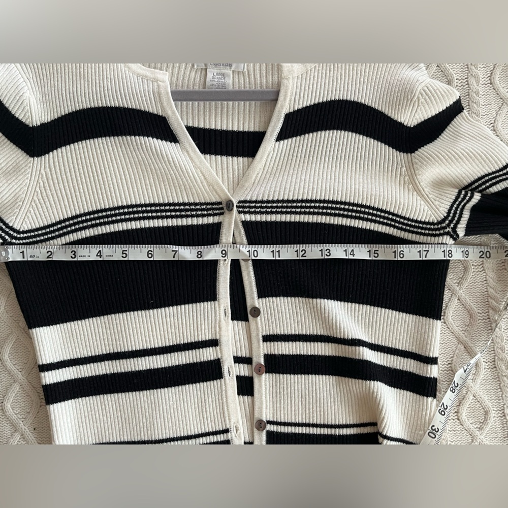 Worthington essentials Black & White Ribbed Sweater Women’s Size Large - Picture 12 of 14